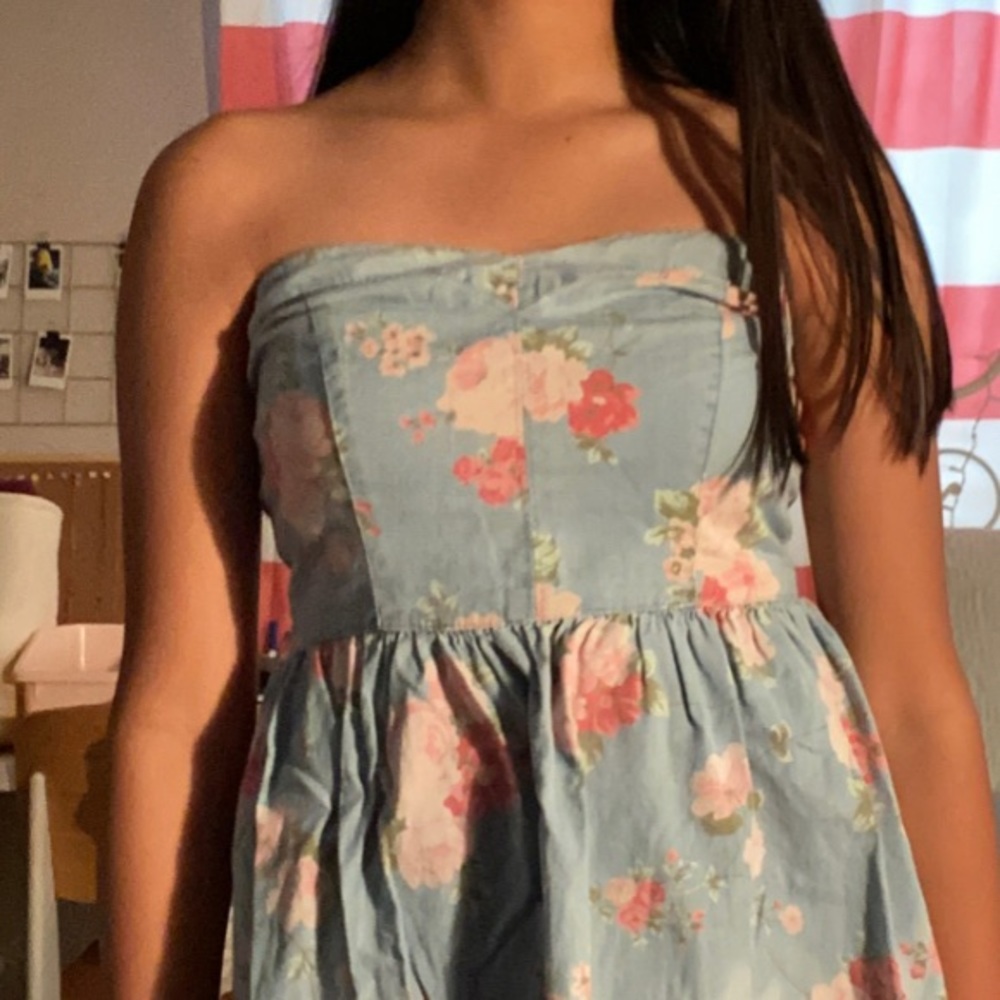 Floral/Denim Mini Dress